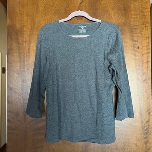Jones New York Charcoal Long Sleeve Top